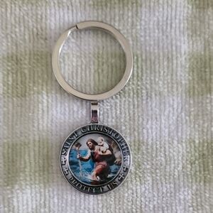 Saint Christopher Silver Keychain